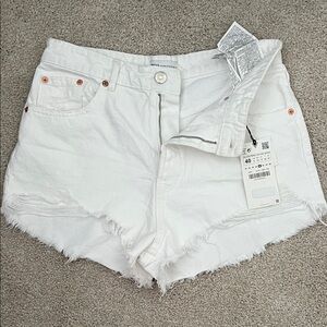 Zara White Jean Shorts for Women size 8